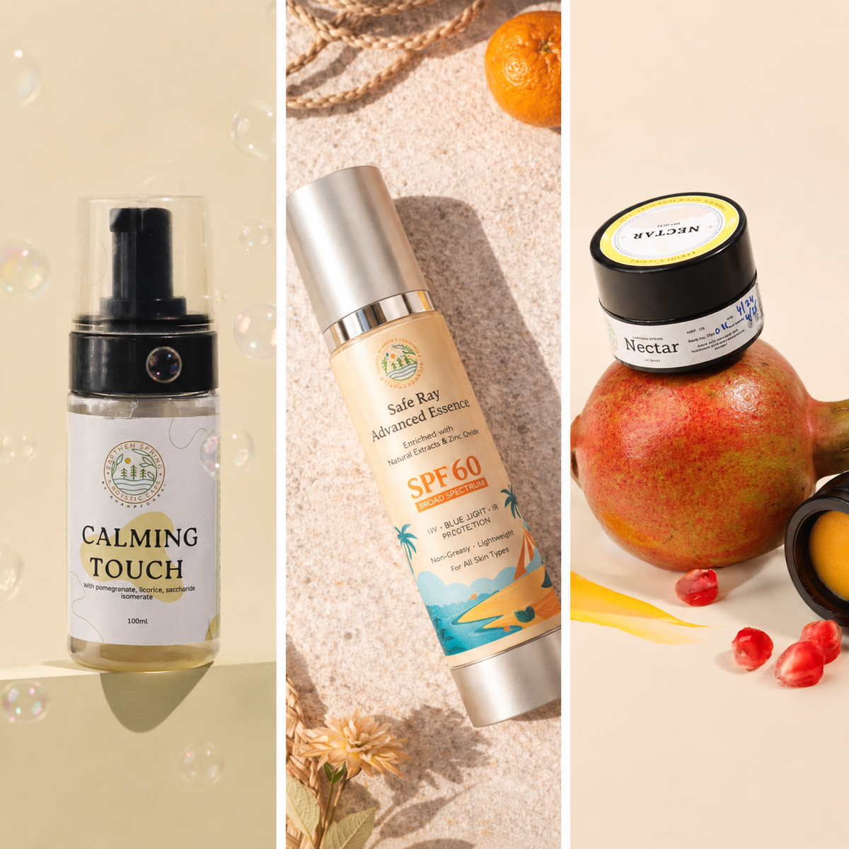 Daily Protection Routine complete combo with Calming Touch, Safe Ray and Nectar